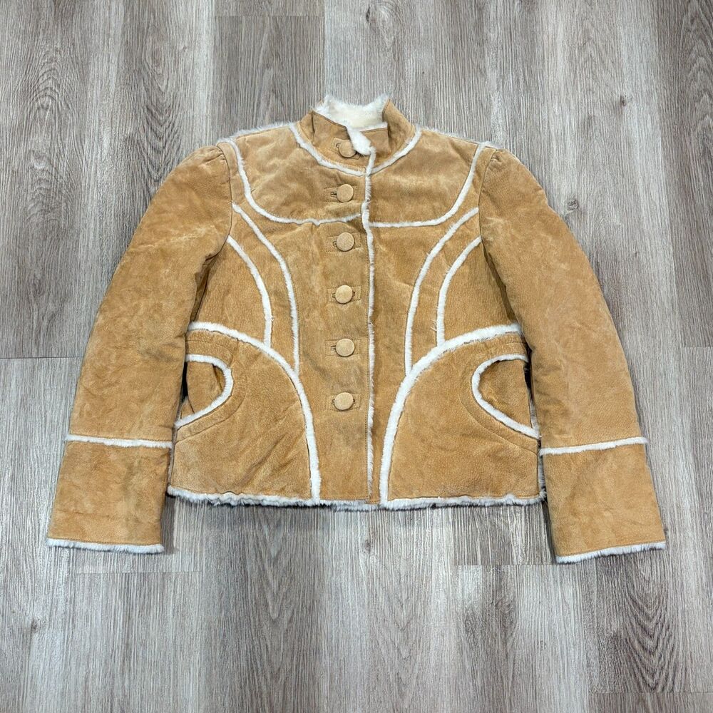 Vintage 90s What's Hot In Hollywood Suede Leather Jacket Penny Lane Women's Sz L